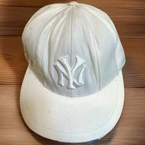 VTG 1918 Hat New York Yankees Pin Stripe White Fitted American Needle MLB RARE!!
